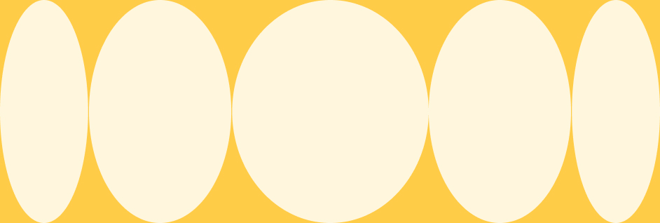 A pattern of five overlapping off-white ovals on a yellow background.